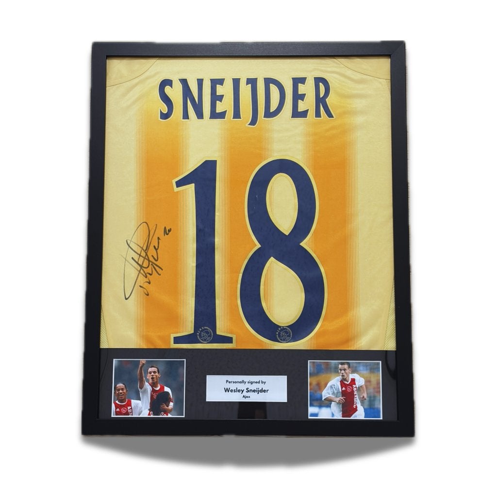 Sneijder - Ajax 04/05 shirt ingelijst & gesigneerd, Verzamelen, Verzenden, Nieuw, Ajax, Shirt
