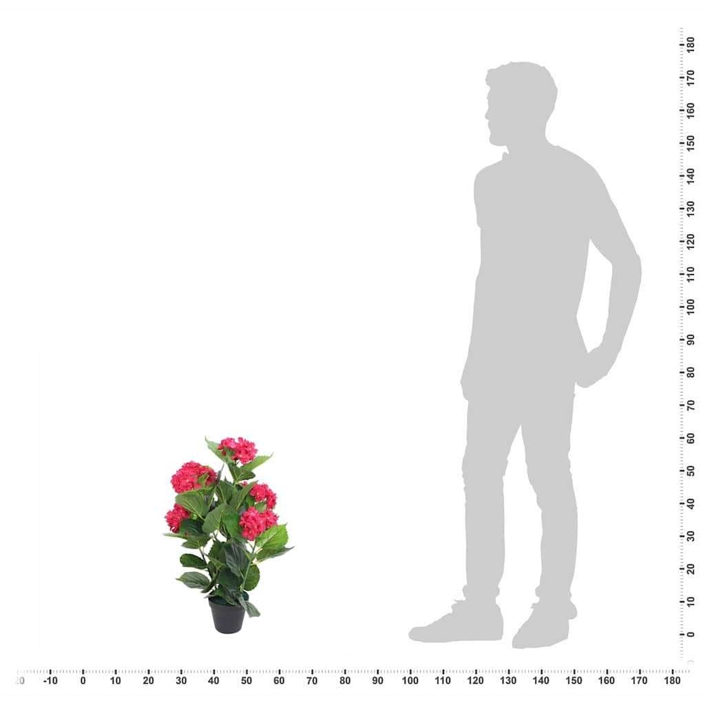 Kunstplant hortensia kamerplant pot 60cm rood GRATIS BEZORGD, Binnen, Verzenden, Met pot of vaas, Nieuw