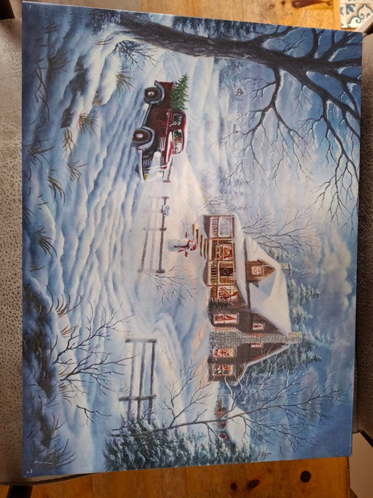 Schilderij met lampjes, Ophalen of Verzenden