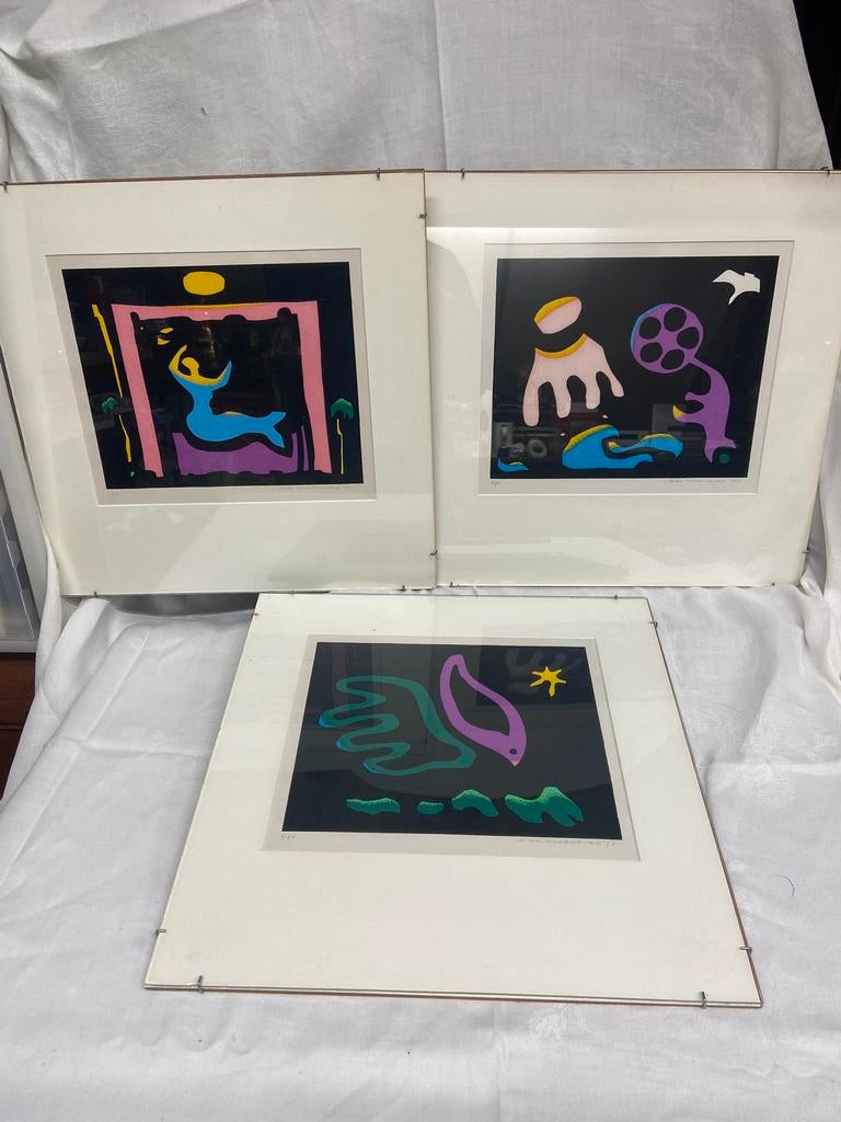 3x zeefdruk/litho van Dirk Rodenburg, Ophalen of Verzenden