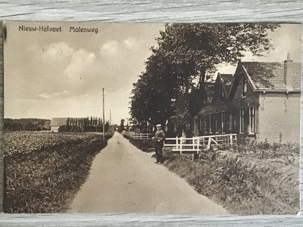 Oude Ansichtkaart Nieuw-Helvoet Molenweg 1927, Ophalen of Verzenden, 1920 tot 1940, Gelopen, Zuid-Holland