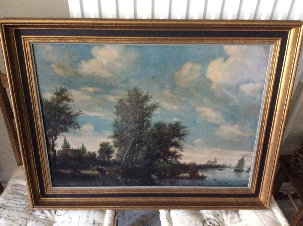 schilderij van Salomon Ruysdael " het pontveer" 1602-1670 t, Ophalen of Verzenden