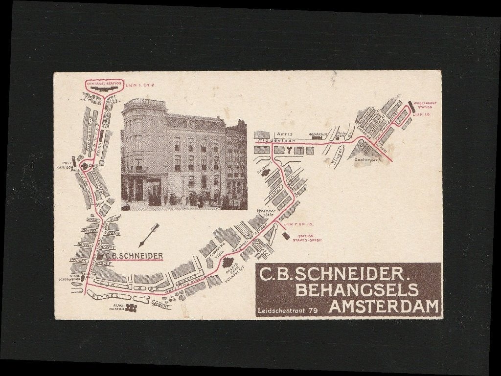 Ansichtkaart Reclame Amsterdam CB Schneider B09-3, Ophalen of Verzenden, Voor 1920, Gelopen, Overige thema's