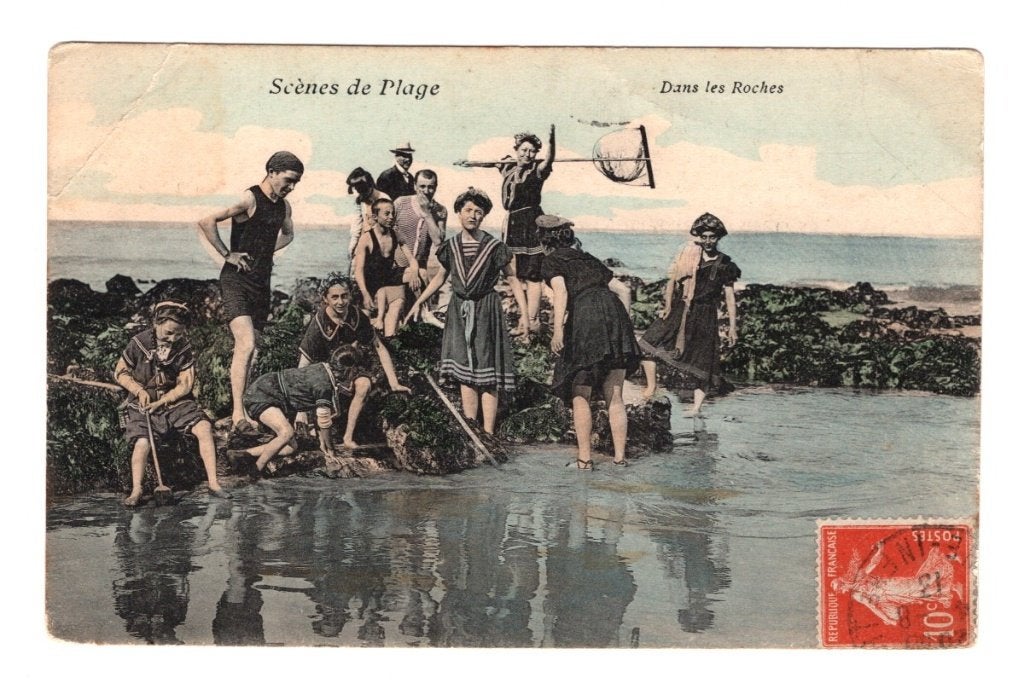Antieke Ansichtkaart Scenes de Plage Le Treport Gelopen, Ophalen of Verzenden, Voor 1920, Gelopen, Natuur