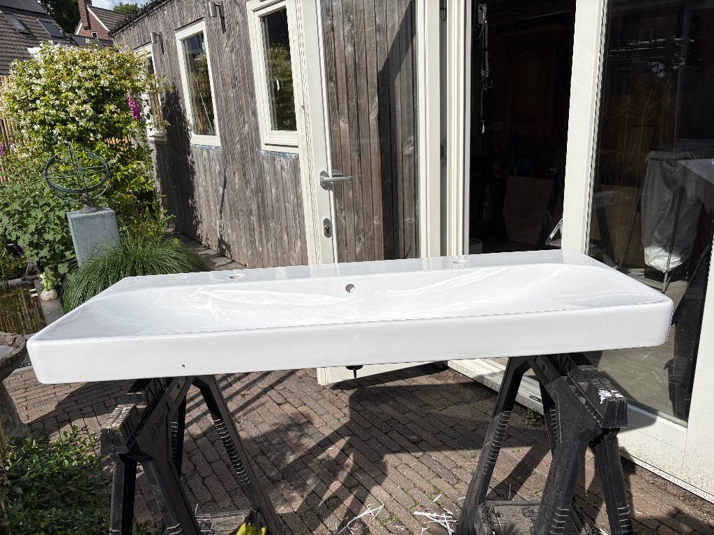 Sphinx Wastafel wit, Ophalen, Gebruikt, Steen, Wastafel