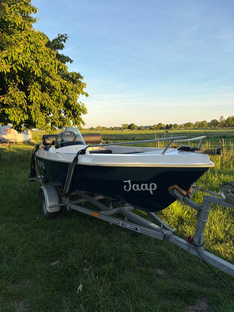 Consoleboot met Honda 15pk buitenboordmotor, Watersport en Boten, Overige merken, Gebruikt, Buitenboordmotor, Kussenset