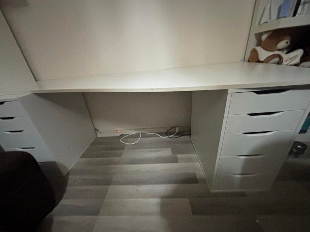 Wit bureau - 120x80 cm (zonder kastjes kijk beschrijving), Huis en Inrichting, Gebruikt, Spaanplaat of MDF, Ophalen of Verzenden