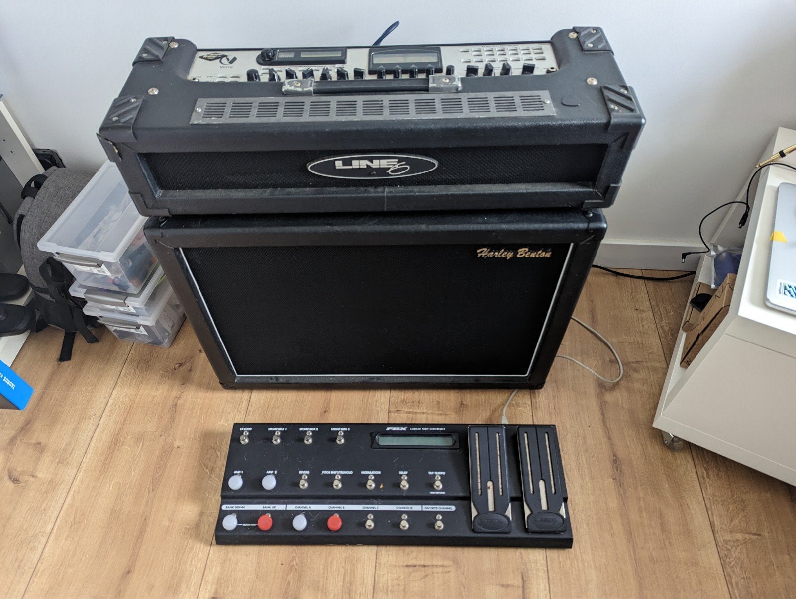 Line 6 Vetta HD 200W Head + FBX Controller + HB cabinet, Ophalen, Gebruikt, Gitaar, 100 watt of meer