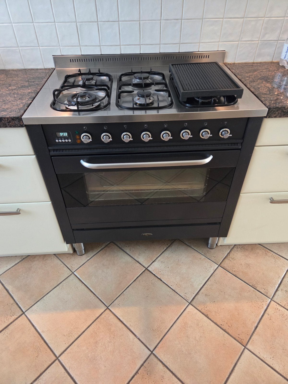 Boretti Fornuis 6 Pits met Grillplaat - 90 cm Breed, Witgoed en Apparatuur, Gebruikt, 60 cm of meer, Ophalen of Verzenden, Gas