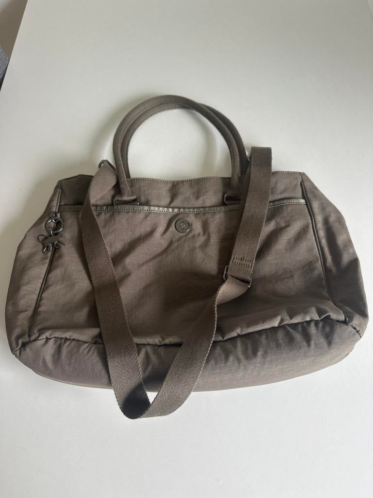 Kipling handtas - schoudertas, taupe, met aapje, Ophalen of Verzenden, Nieuw, Bruin, Handtas