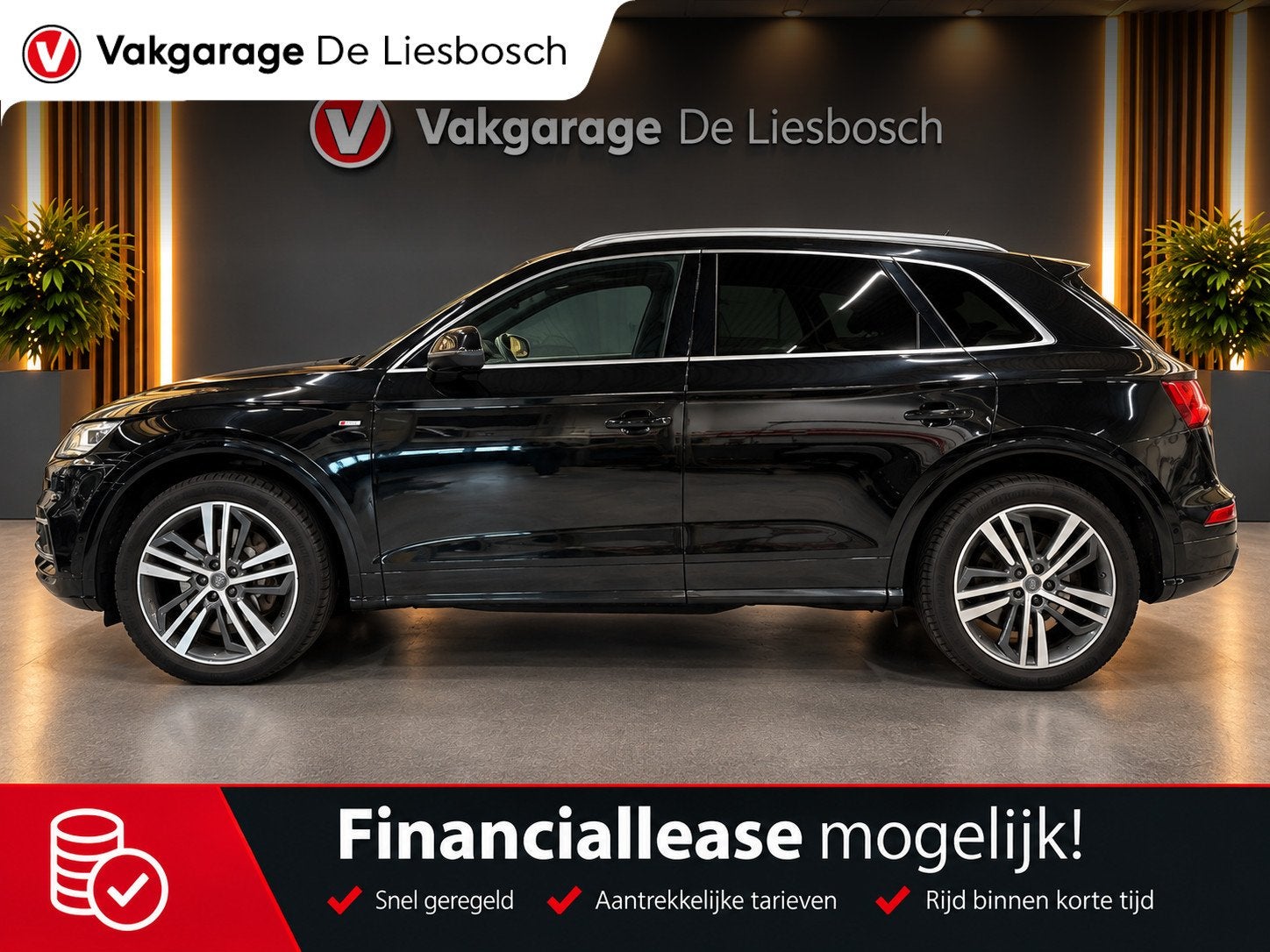 Audi Q5 2.0 TFSI quattro Sport S Line Black Edition / 360 ca, Auto's, Automaat, Gebruikt, 4 cilinders, Bedrijf
