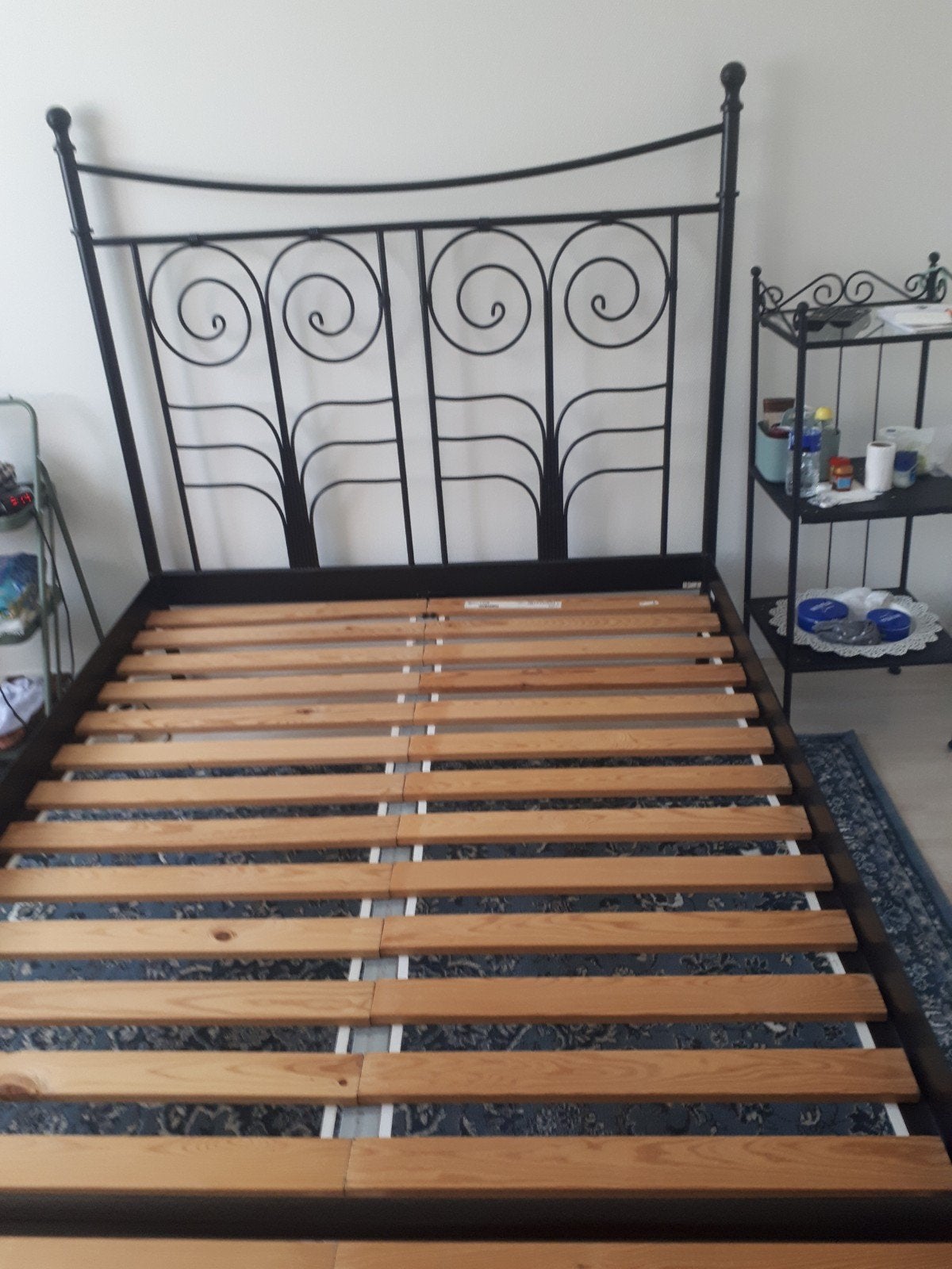 IKEA bed 140x200 met lattenbodem, Gebruikt, Tweepersoons, 200 cm, Metaal