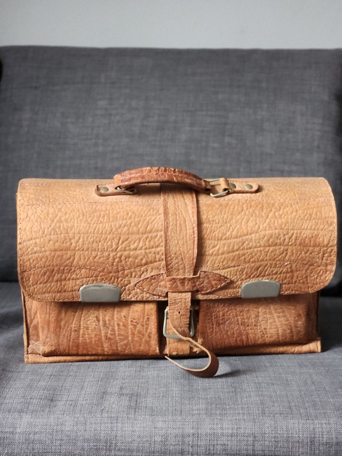 leer tas, Gebruikt, Bruin, Aktetas of Boekentas, Ophalen of Verzenden