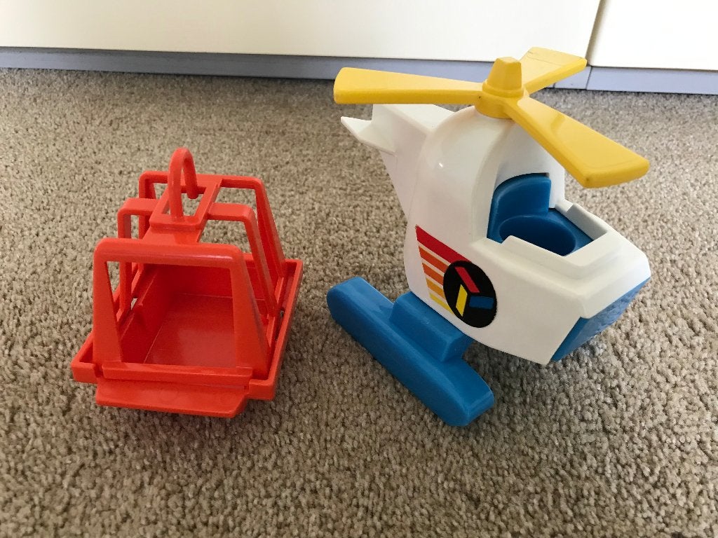 Fisher Price helikopter + reddingsmand, Kinderen en Baby's, Verzenden, Gebruikt, Speelset