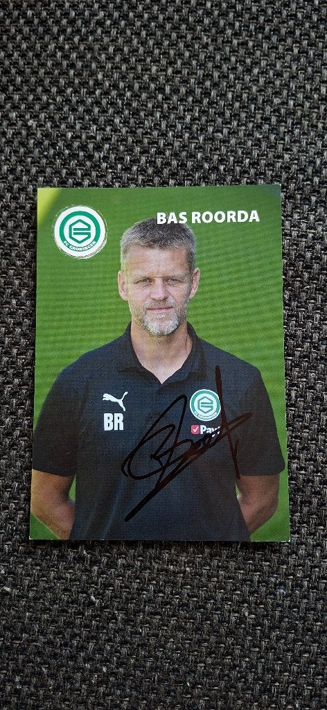 Spelerskaart met handtekening; Bas Roorda # FC Groningen, Ophalen of Verzenden, Nieuw, Overige binnenlandse clubs, Spelerskaart