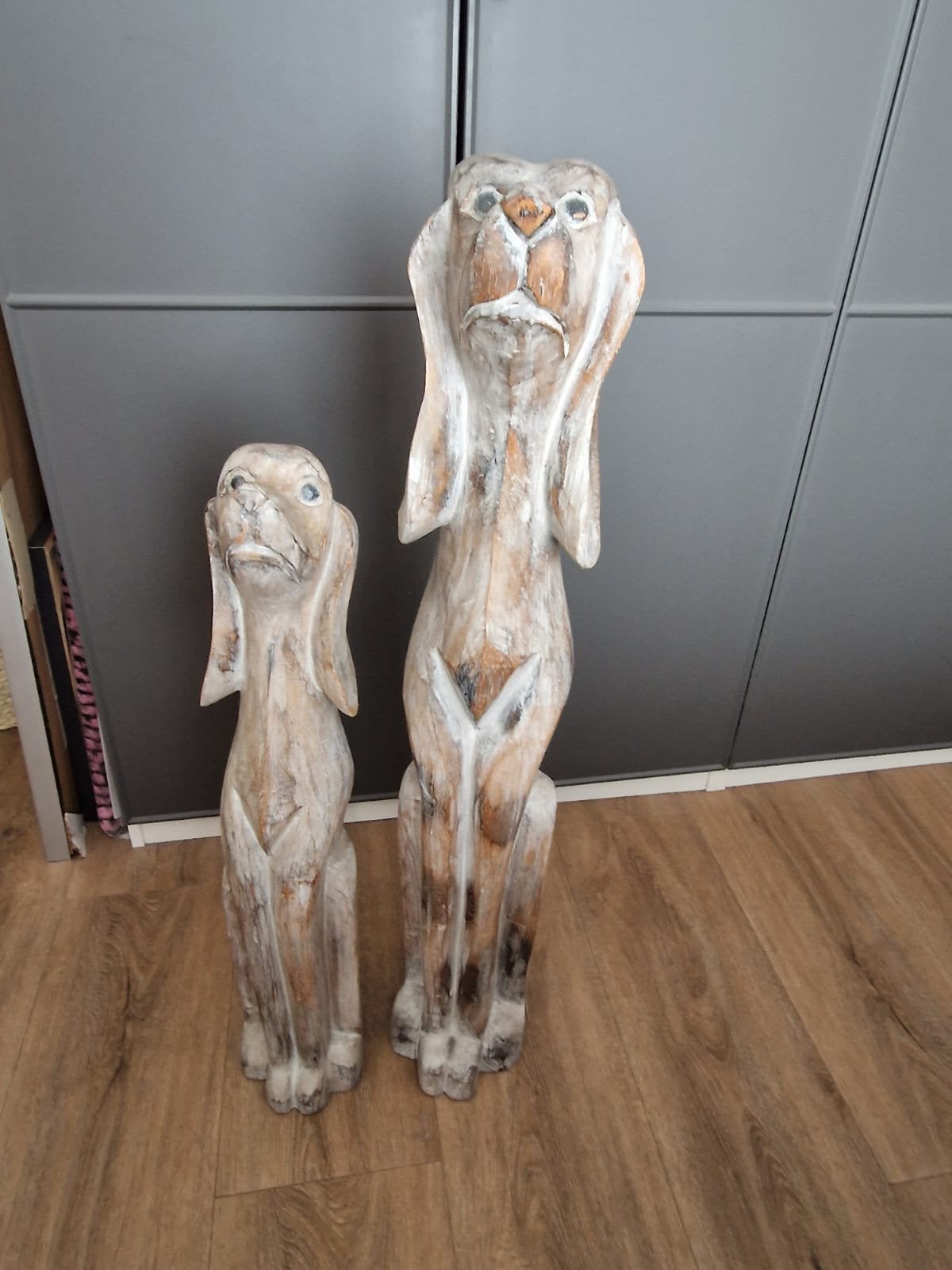 Set houten honden beeld, Ophalen, Hout, Houtsnijwerk
