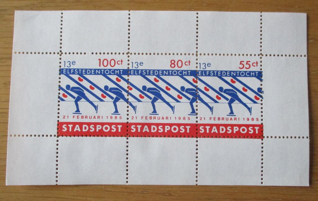 Stadspost Leeuwarden, velletje Elfstedentocht 1985, Verzenden, Postfris, Sport