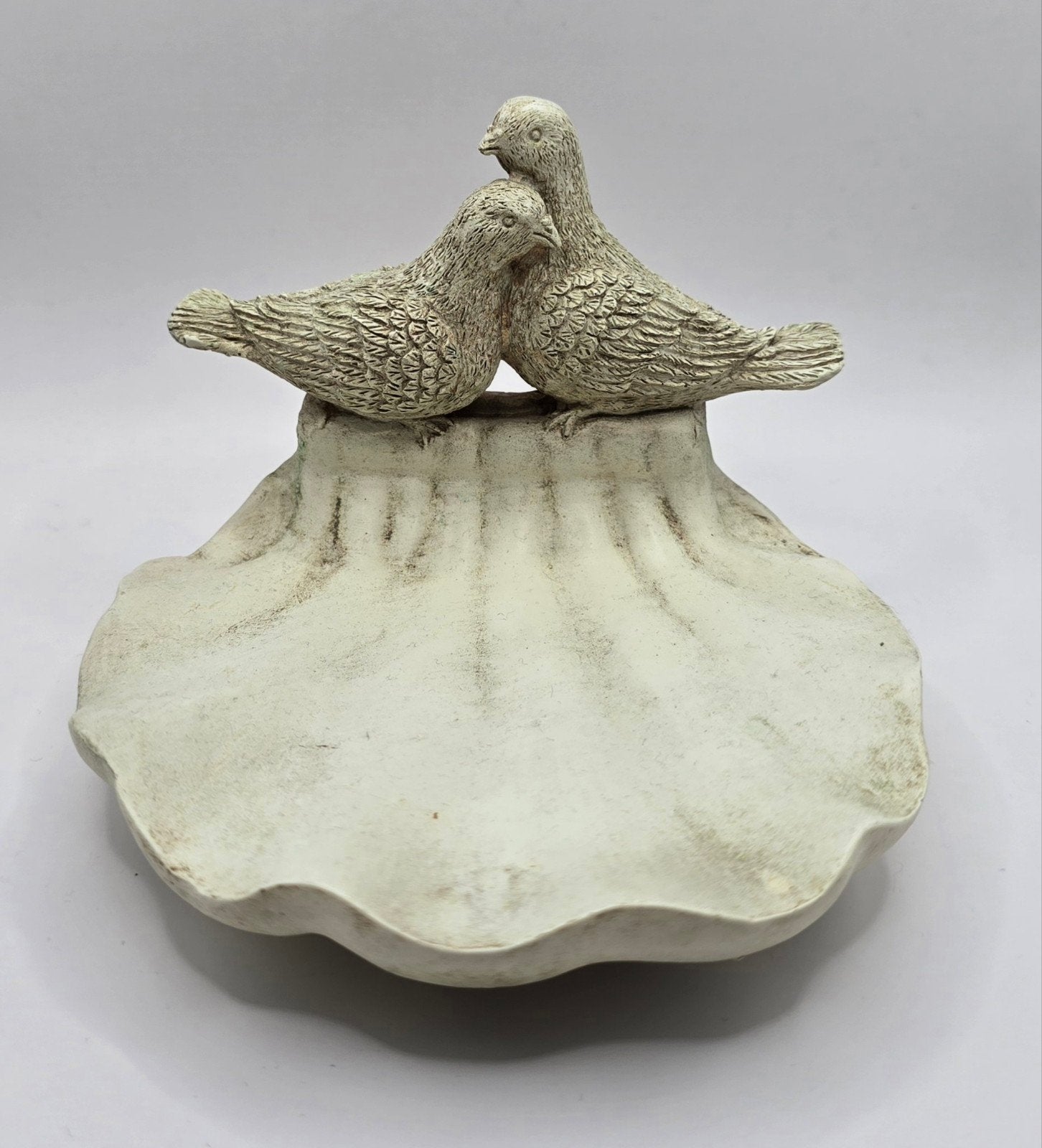 Prachtige schelp Schaaltje met een Paar Vogels., Ophalen of Verzenden