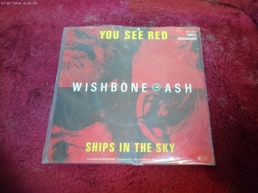 Wishbone Ash - you see red / Ships in the sky, Gebruikt, Fotohoes, 7 inch, Ophalen of Verzenden