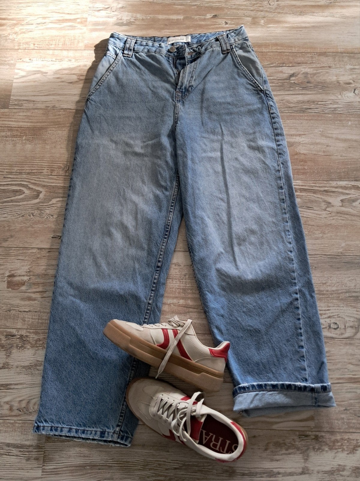 Baggie jeans maat 36, Blauw, Ophalen of Verzenden, W28 - W29 (confectie 36), Stradivarius