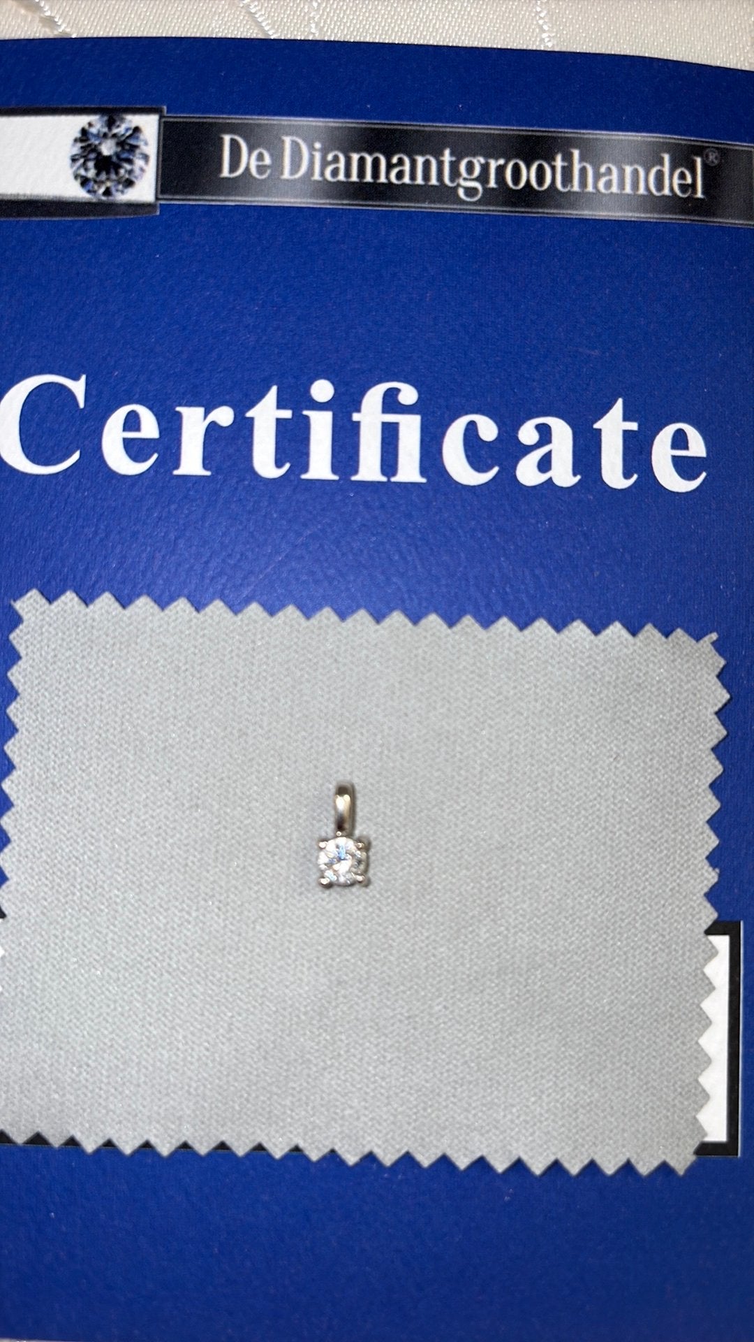 Pedant 0,38 ct H White gold 18 k VVS 1, Antiek en Kunst, Antiek | Goud en Zilver, Ophalen, Goud