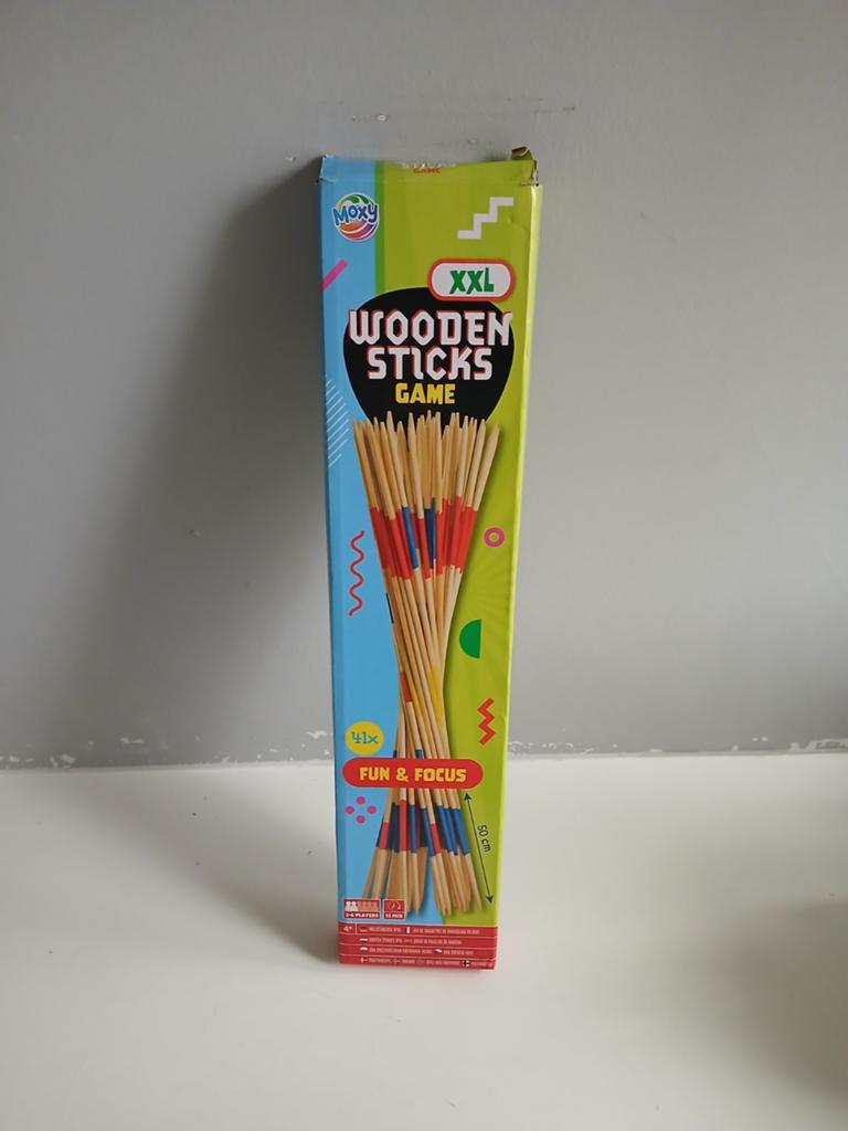 XXL Houten Mikado Spel - Moxy Wooden Sticks Game, Vijf spelers of meer, Ophalen of Verzenden, Zo goed als nieuw, Moxy