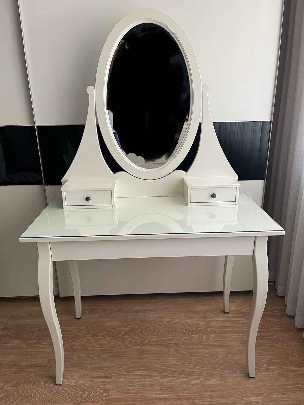 Ikea Hemnes toilettafel /kaptafel met spiegel ., Ophalen of Verzenden, Zo goed als nieuw, 50 tot 100 cm, Minder dan 100 cm