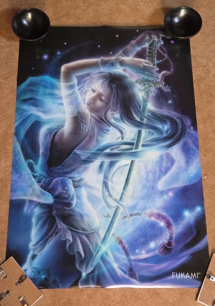 Fukami Anime Manga Poster - Mystieke Vrouwelijke Krijger, Ophalen of Verzenden, A1 t/m A3, Overige onderwerpen, Rechthoekig Staand