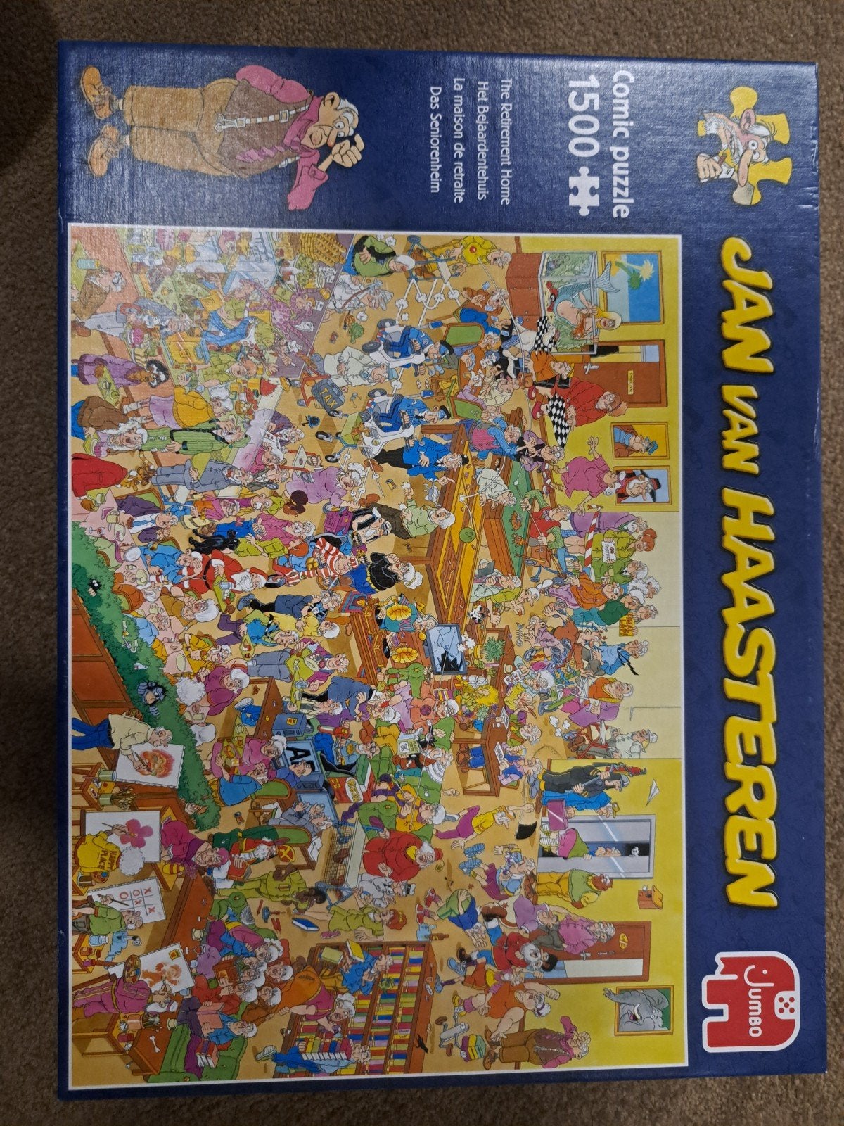 Jan van Haasteren Comic Puzzel - Het Bejaardentehuis 1500, Ophalen of Verzenden, 500 t/m 1500 stukjes, Gebruikt, Legpuzzel