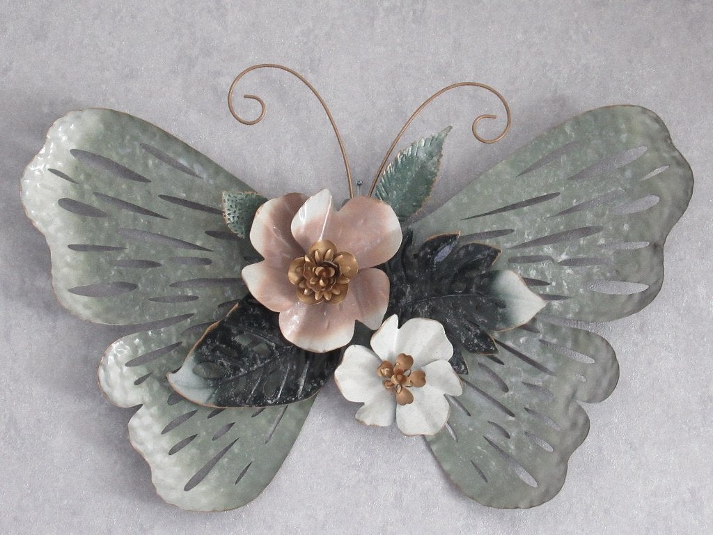 Wanddecoratie (Metalen Vlinder), Ophalen, Metaal, 72 cm, Meerkleurig