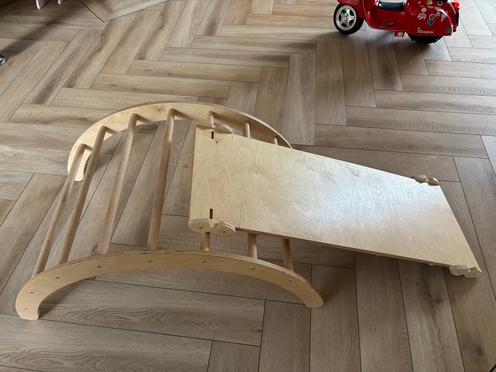 Houten Montessori Klimrek met Glijbaan voor Kinderen, Ophalen, Gebruikt, Jongen of Meisje