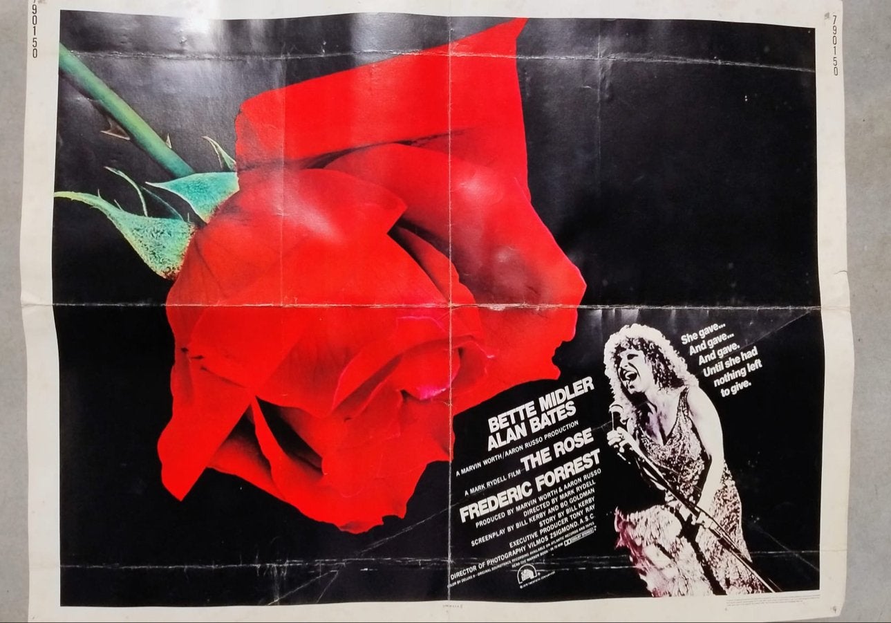 Vintage Filmposter The Rose (1979) Bette Midler, Ophalen of Verzenden, A1 t/m A3, Film en Tv, Rechthoekig Staand