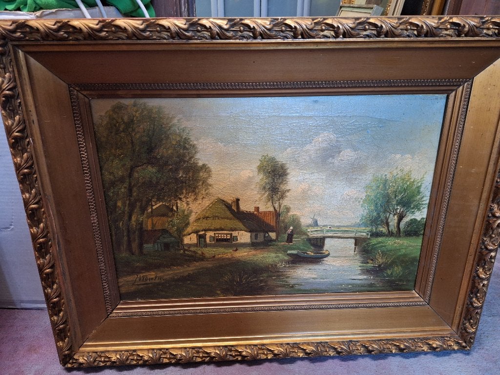 Schilderij, Ophalen of Verzenden, Landschap, Olieverf, Klassiek