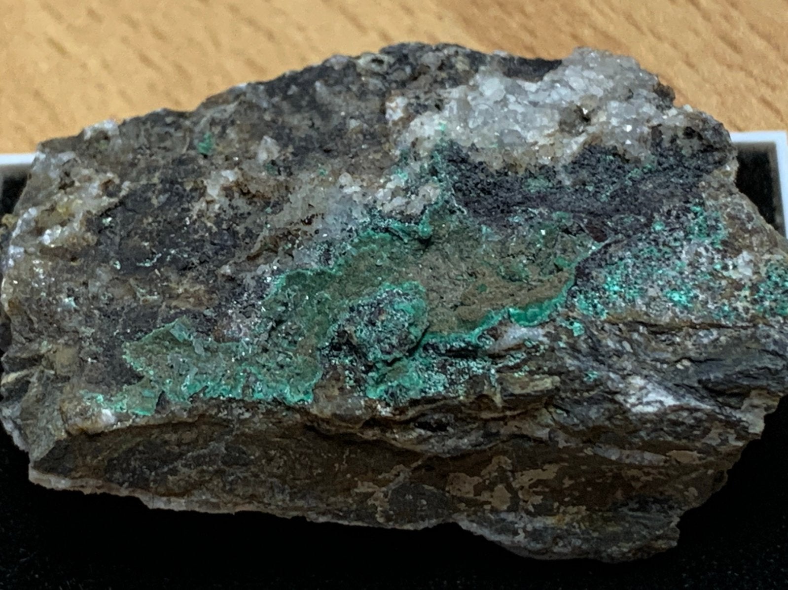 Malachiet, cerussiet, kwarts, Ophalen of Verzenden