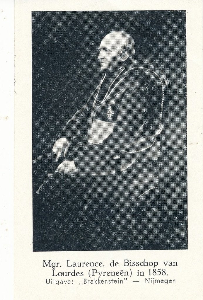 Devotieprentje van Mgr. Laurence bisschop   Lourdes in 1858, Ophalen of Verzenden, Zo goed als nieuw, Kaart of Prent, Christendom | Katholiek