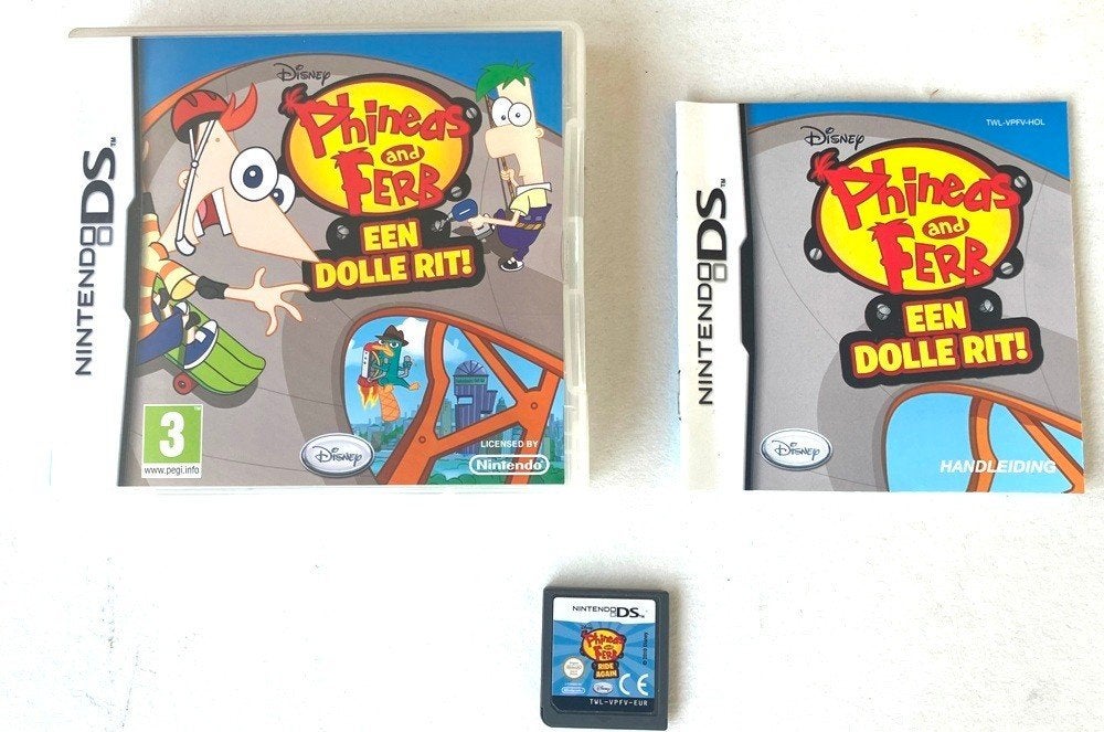 PHINEAS and FERB een dolle rit Nintendo (DS)., 1 speler, Ophalen of Verzenden, Gebruikt, Vanaf 3 jaar