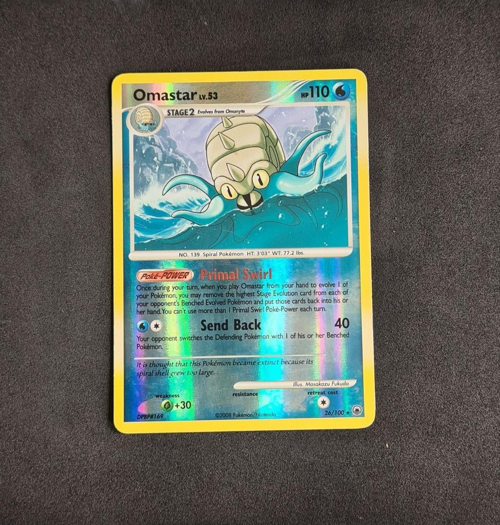 Omastar 26/100 Pokémon kaart, Ophalen, Zo goed als nieuw