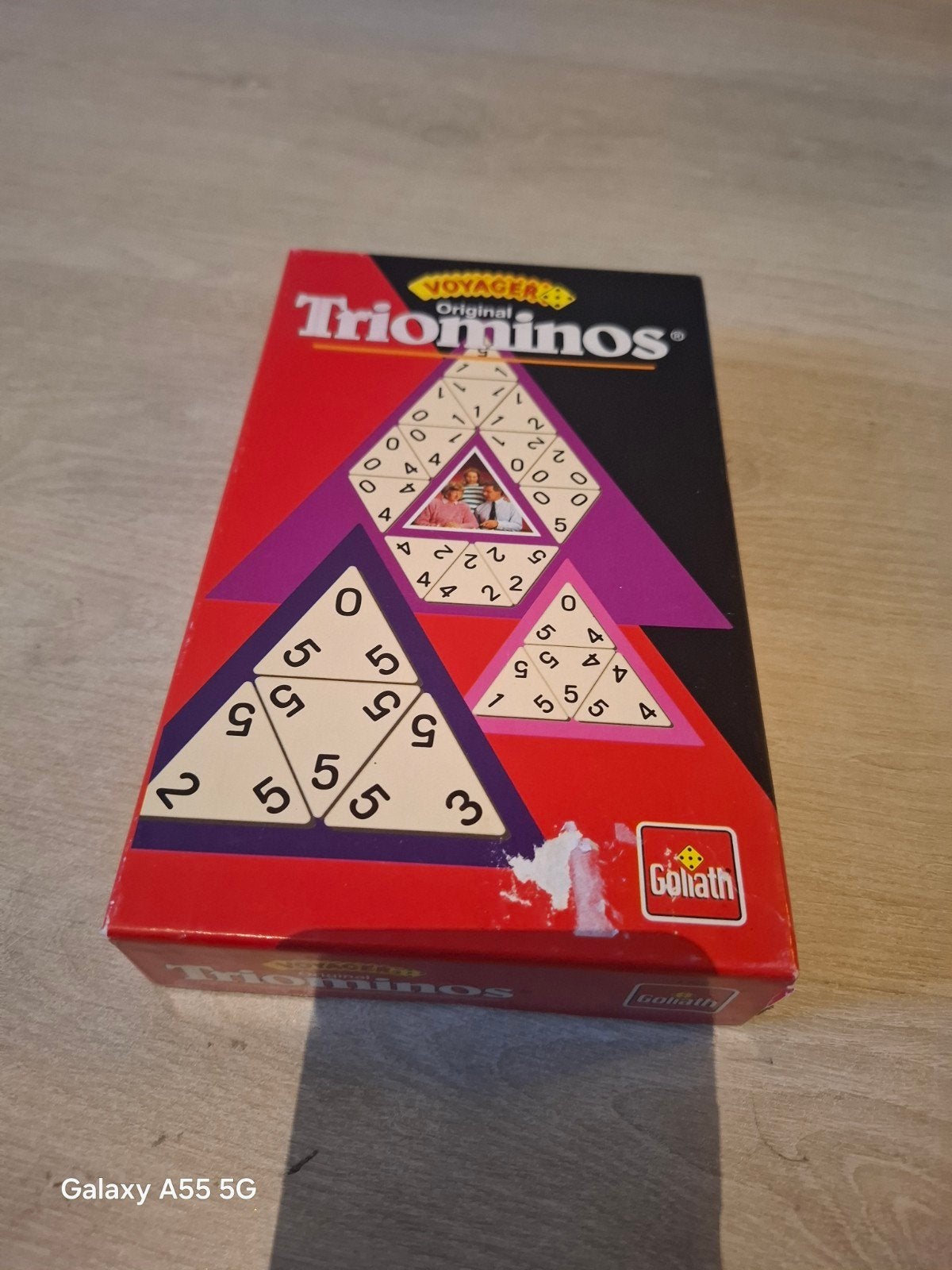 Triominos Goliath - Compleet en in goede staat, Hobby en Vrije tijd, Gezelschapsspellen | Bordspellen, Gebruikt, Goliath, Ophalen of Verzenden