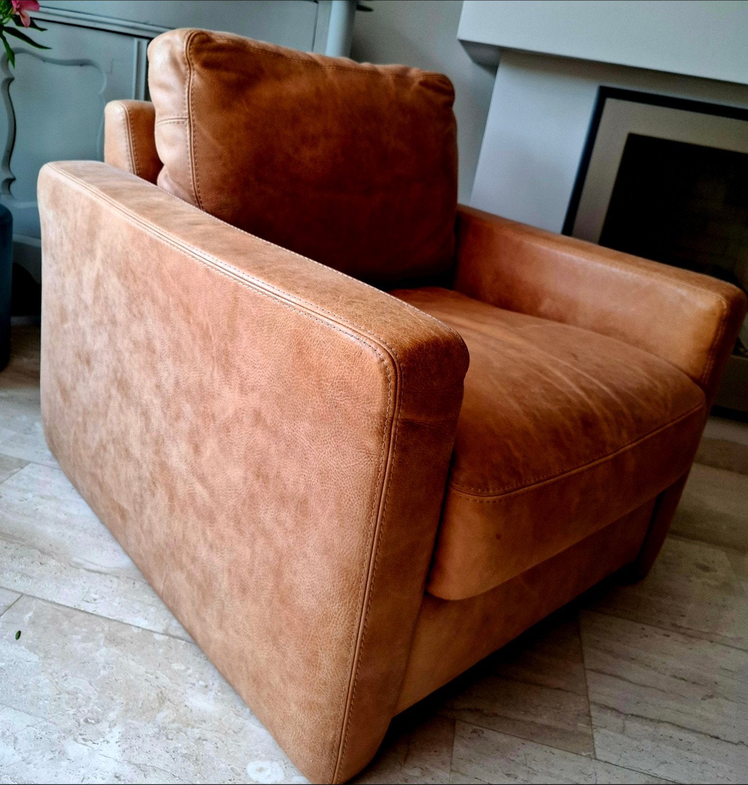 Fauteuil L'Ancora" collectie, Ophalen, Minder dan 75 cm, Leer, Zo goed als nieuw