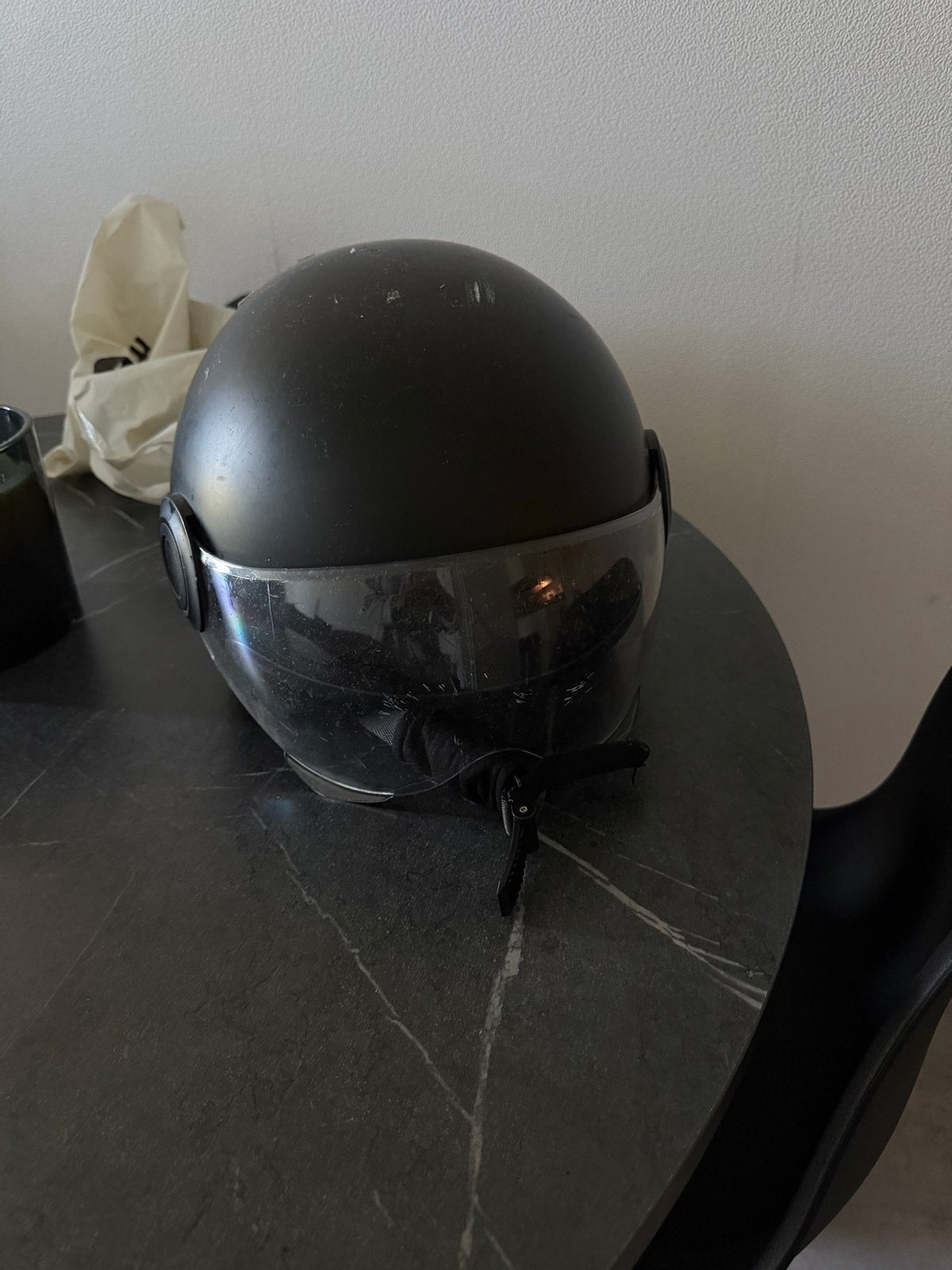 Vinz Scooterhelm Mat Zwart Maat S (55-56 cm), Fietsen en Brommers, Brommerhelmen, Ophalen of Verzenden, Gebruikt, Small