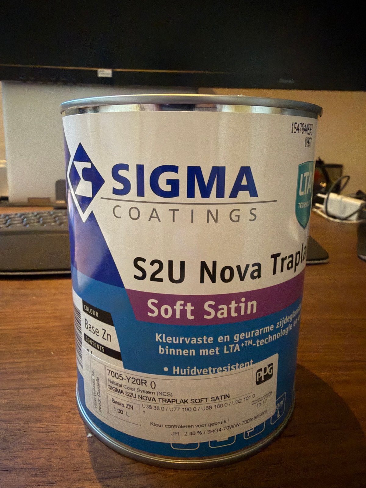 Sigma S2U Nova Satin traplak 7005 Y20R bruin grijs, Nieuw, Ophalen of Verzenden, Verf, Grijs