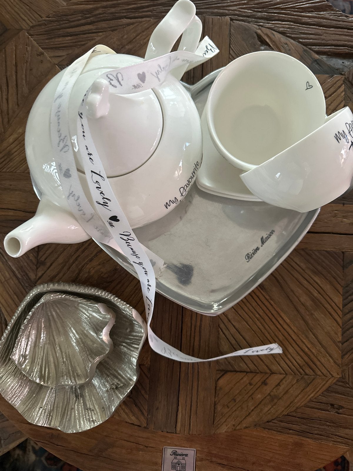 Rivièra Maison theeset 'My Favourite Tea', Huis en Inrichting, Overige merken, Ophalen of Verzenden, Zo goed als nieuw, Theepot