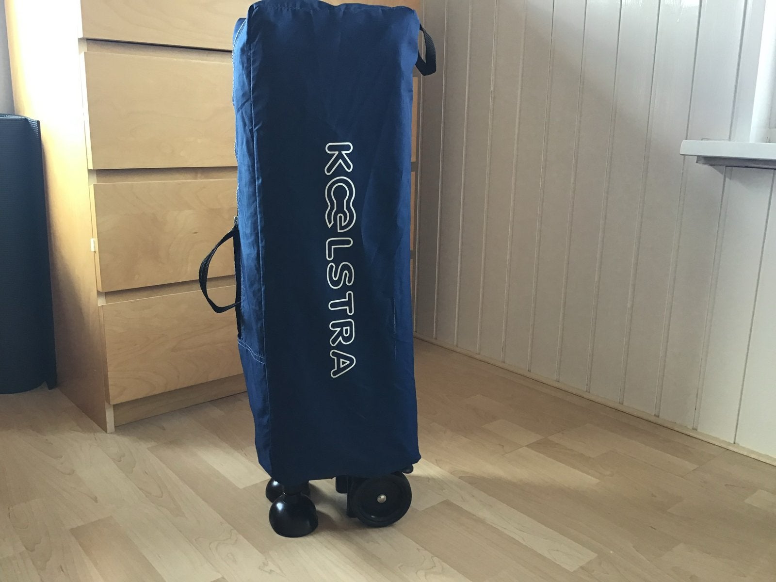 Koelstra Reisbedje / Campingbedje met matrasje, Ophalen, Gebruikt, Eenpersoons, Blauw