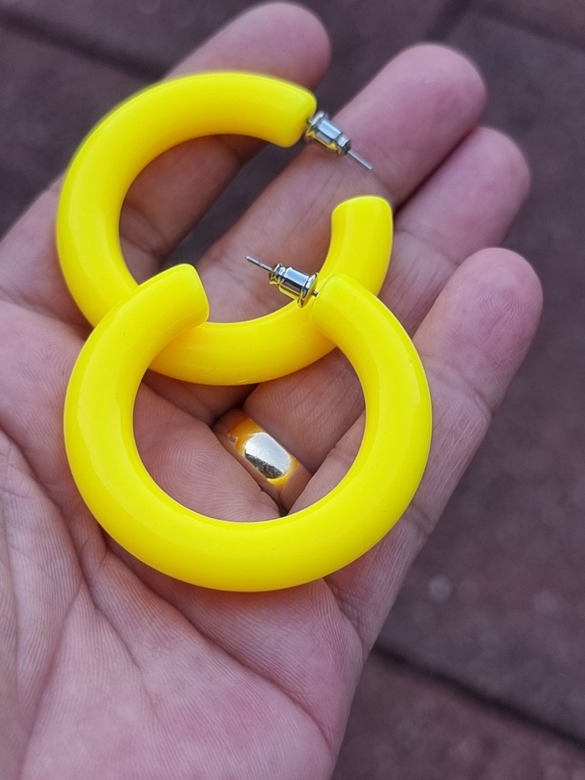 Vintage 90's retro creolen oorbellen, Ophalen of Verzenden