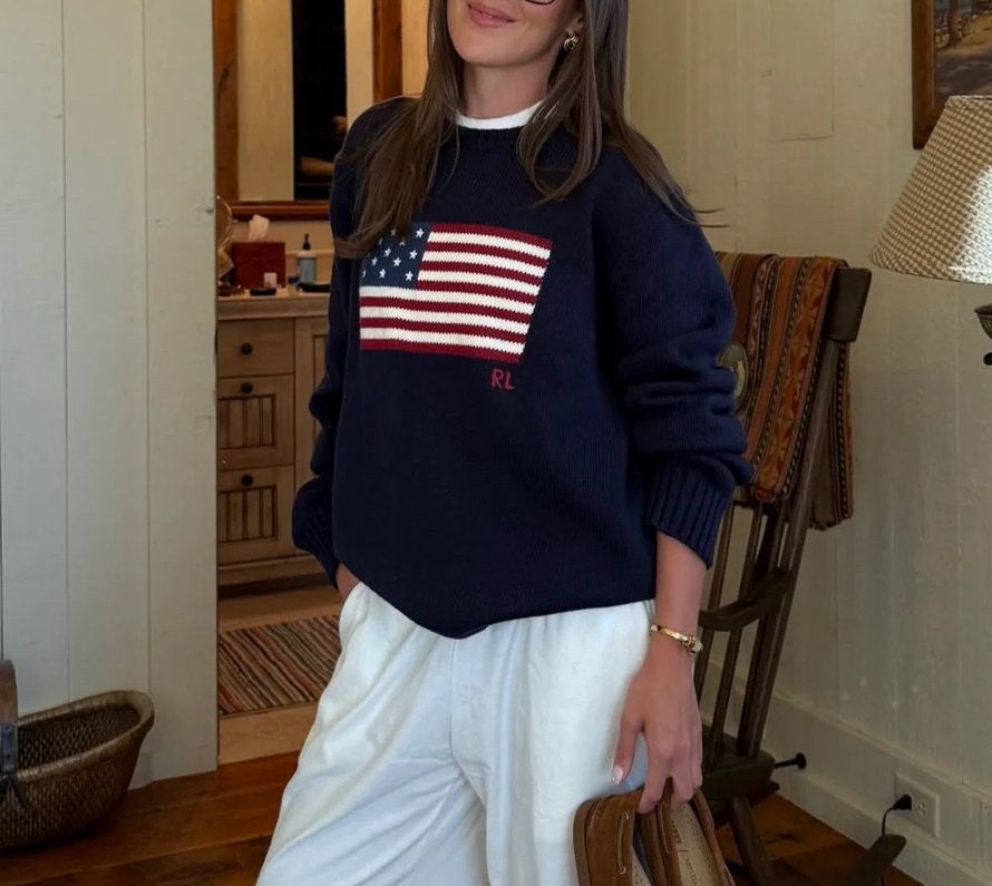 Polo Ralph Lauren Amerikaanse Vlag Trui - Nieuw met kaartjes, Ophalen of Verzenden, Nieuw, Maat 38/40 (M), Blauw