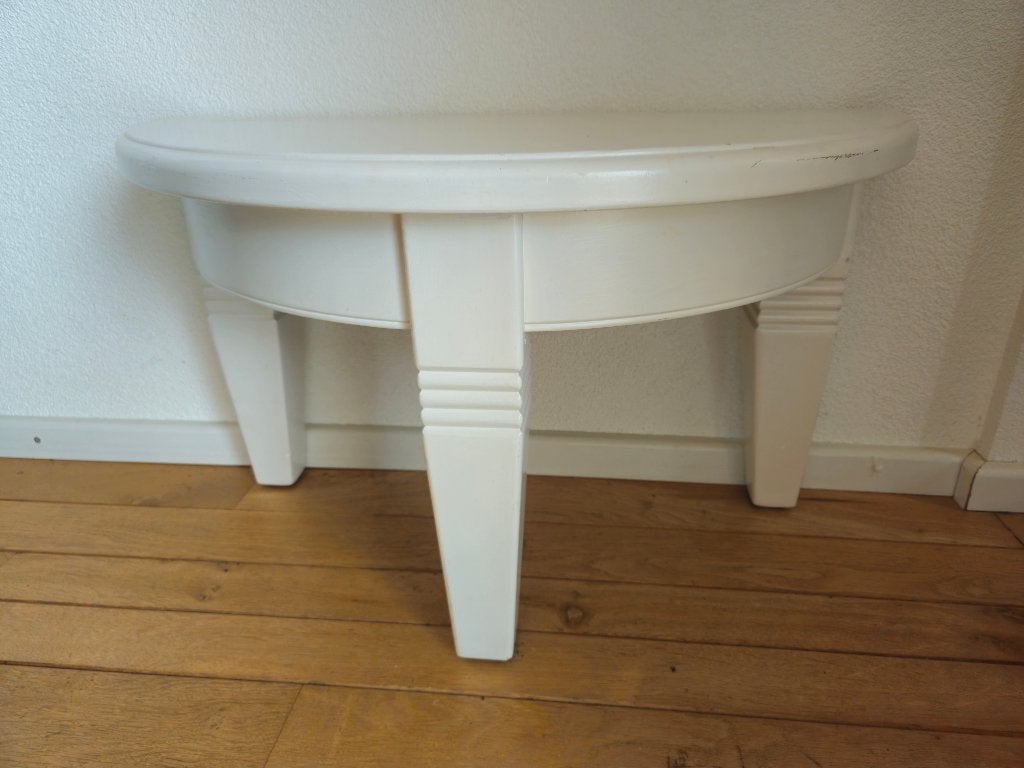 Houte witte bijzet tafel, Ophalen, Minder dan 55 cm, Gebruikt, Hout