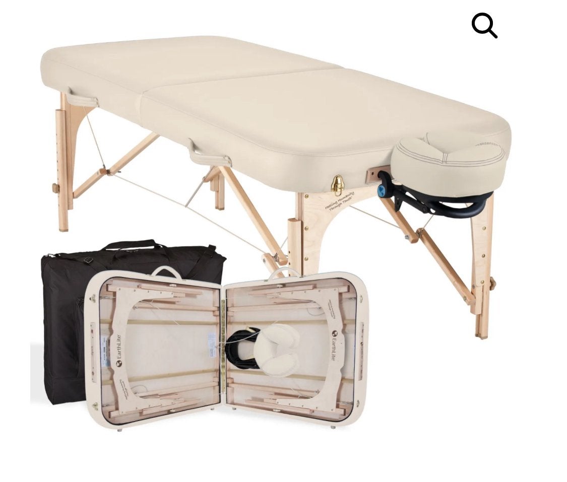 Professionele EarthLite Spirit massagetafel blauw, Sport en Fitness, Ophalen, Zo goed als nieuw, Massagetafel