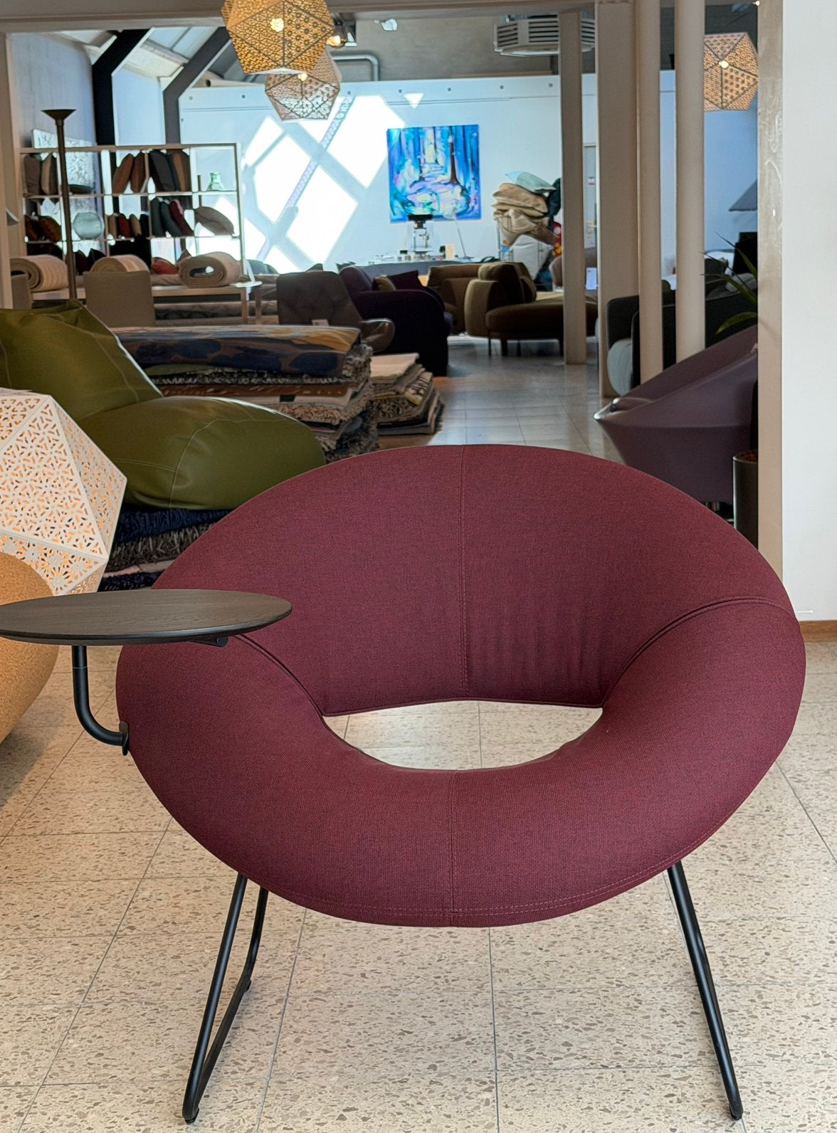 Leolux Mimas fauteuil met bijzettafeltje, Huis en Inrichting, Ophalen, Nieuw, 75 tot 100 cm, Metaal