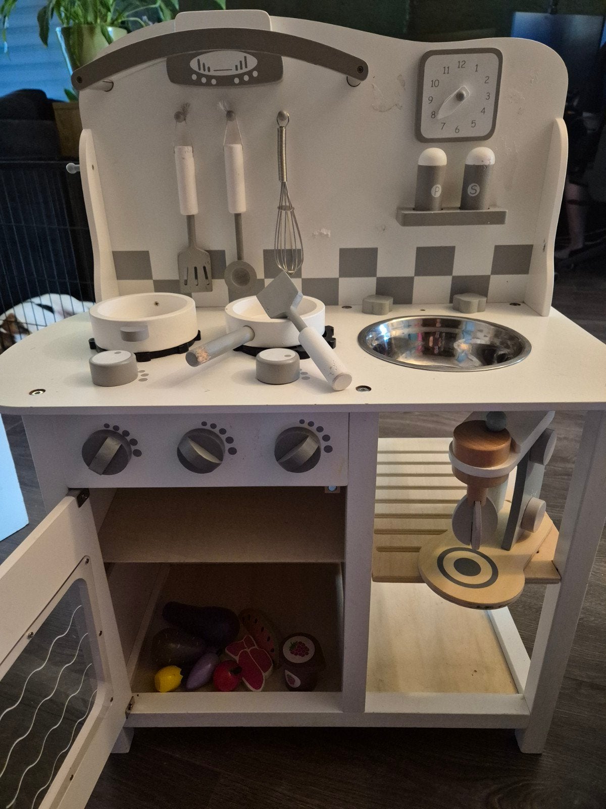 Houten kinderkeuken met accessoires, Ophalen, Gebruikt, Hout, Speelkeuken