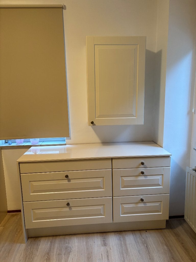 Keuken kastjes, boven en onder hoogglans - soft close, Ophalen, Gebruikt, Wit, Enkelwandige keuken